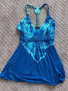 Sky Tie-Dye Braided Halter Top